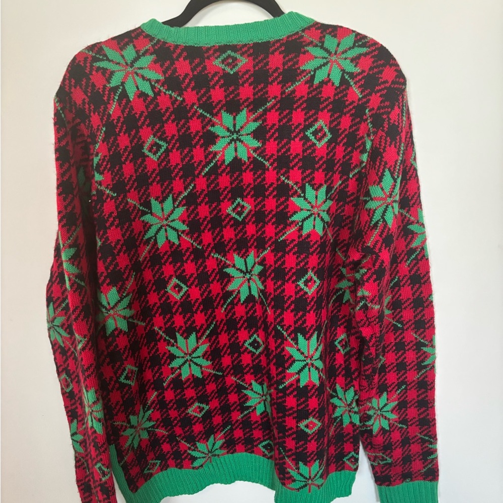 Coldwater Creek Festive Cat Sweater - Red and Green - Picture 4 of 4